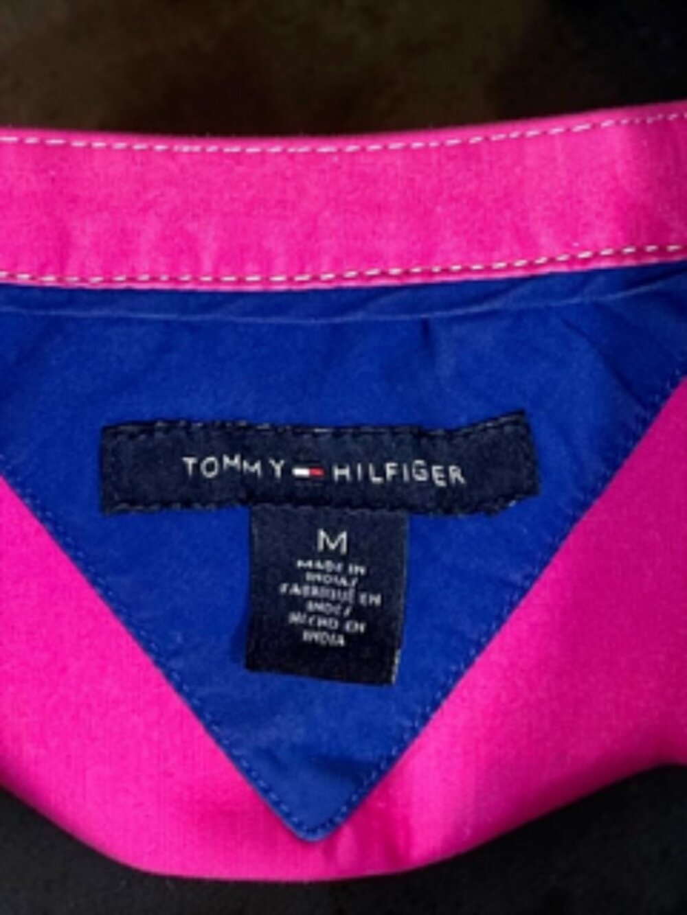 Tommy Hilfiger Women's Long Sleeve Collared Button Shirt Magenta Size M - Picture 5 of 6
